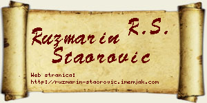 Ruzmarin Staorović vizit kartica